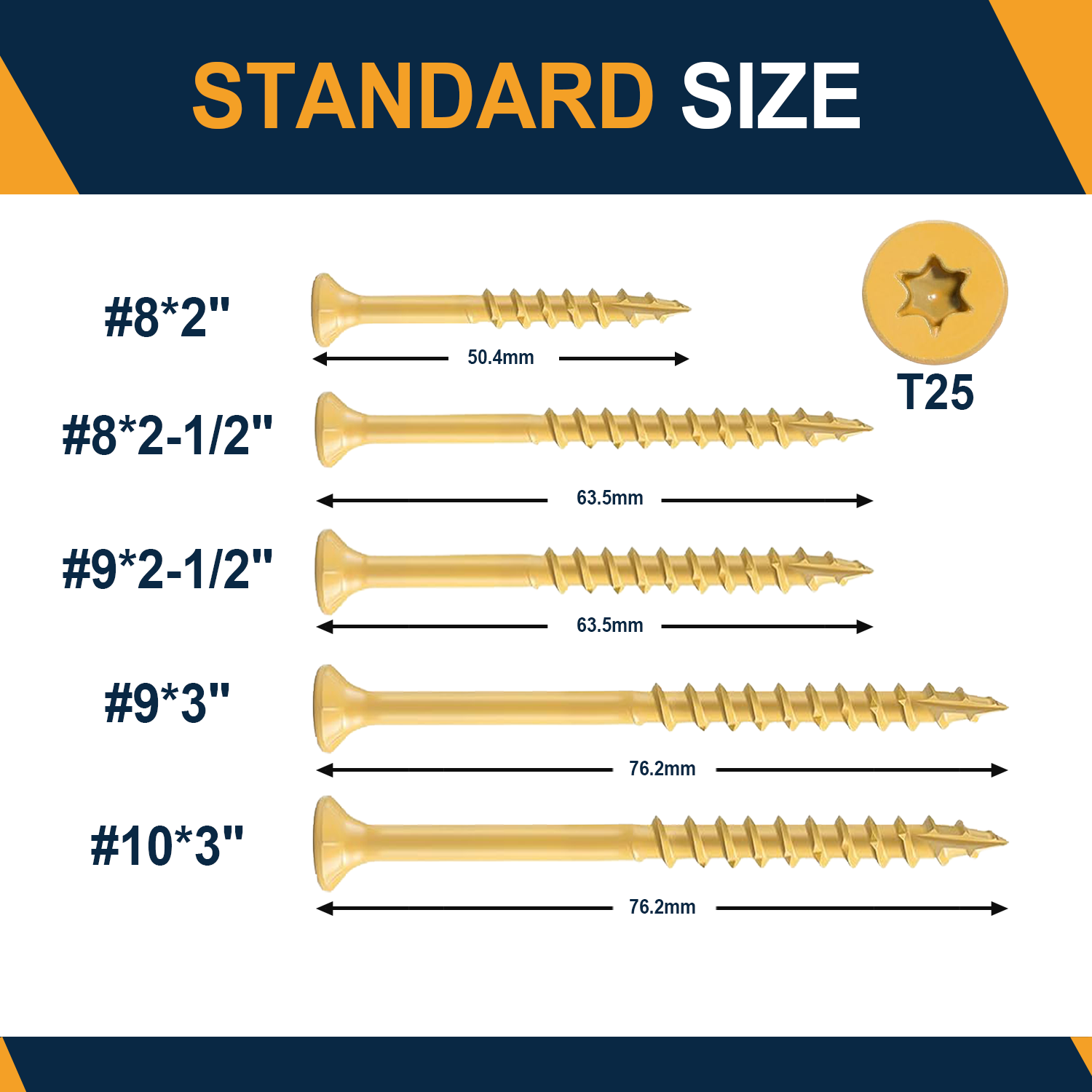 VKKM Wood Screws #8 X 2 Inch 4 - Outdoor Furniture Yellow recension och pris