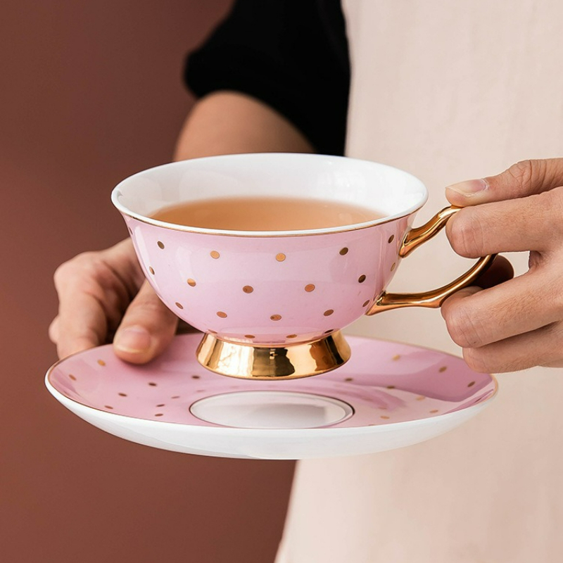 Ceramic Pink Coffee Mugs with  - Bistro Table Set recension och pris