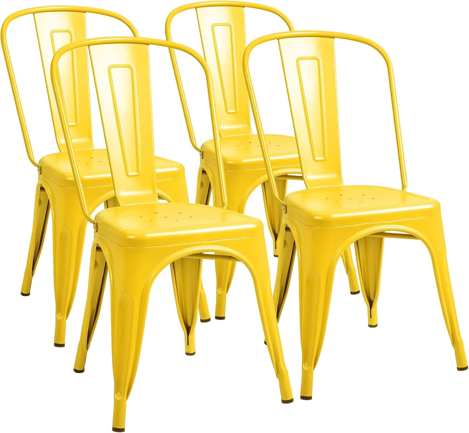 Metal Dining Chairs Set Of 4 I - Outdoor Furniture Yellow recension och pris