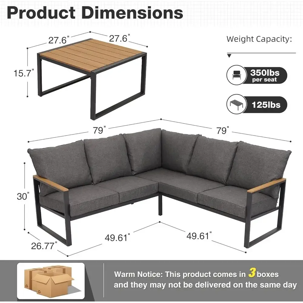 6-Piece Outdoor Sectional Sofa - Outdoor Furniture L Shape recension och pris