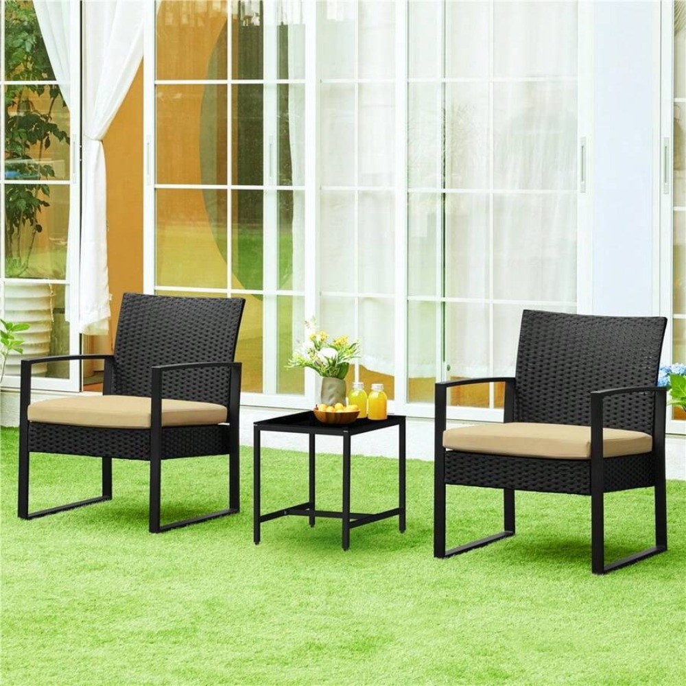 3 Piece Outdoor Wicker Furnitu - Outdoor Furniture Table And Chairs recension och pris