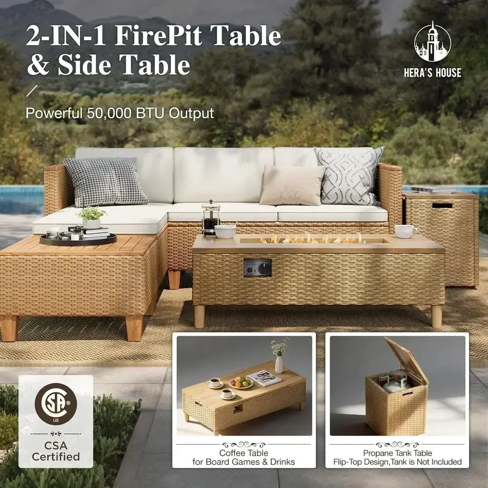 4-Seat Outdoor Wicker Sectiona - Outdoor Furniture Yellow recension och pris
