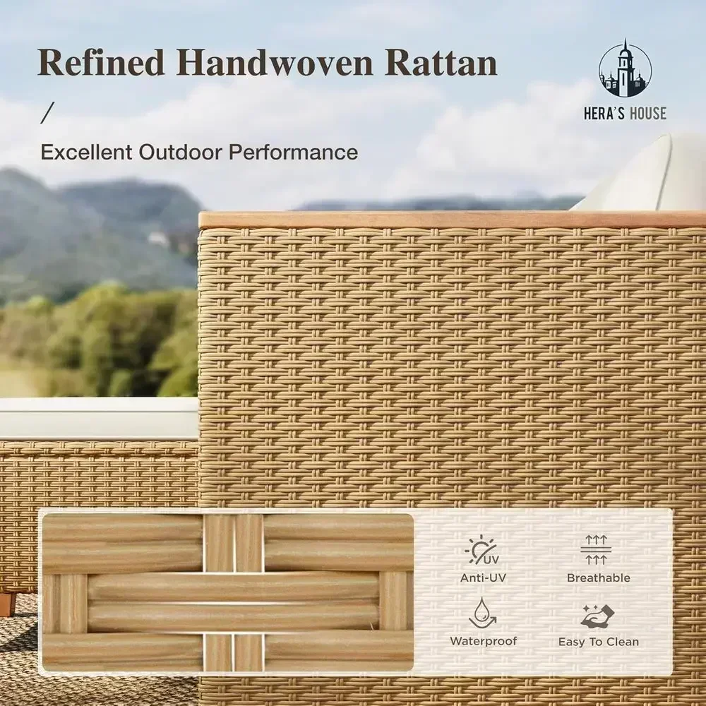 4-Seat Outdoor Wicker Sectiona - Outdoor Furniture Yellow recension och pris