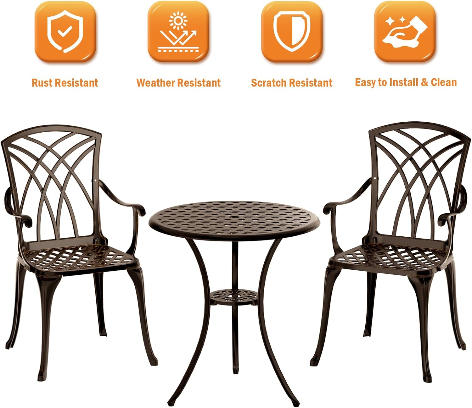 Bronze cast aluminum 3-piece r - Bistro Table Set recension och pris