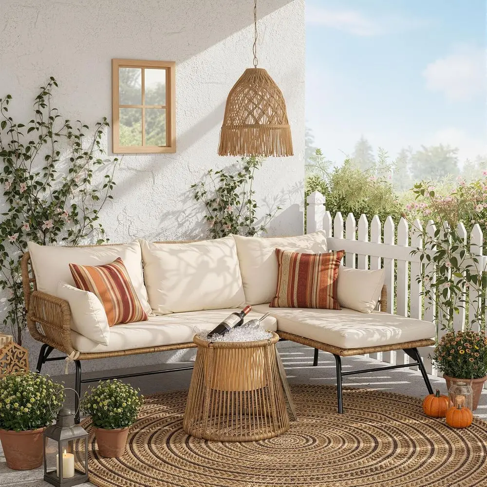 Boho-Style Patio Furniture Set - Outdoor Furniture L Shape recension och pris