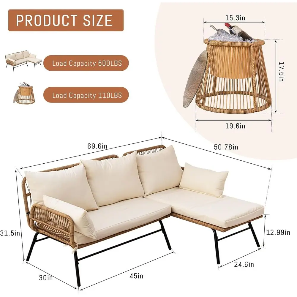 Boho-Style Patio Furniture Set - Outdoor Furniture L Shape recension och pris