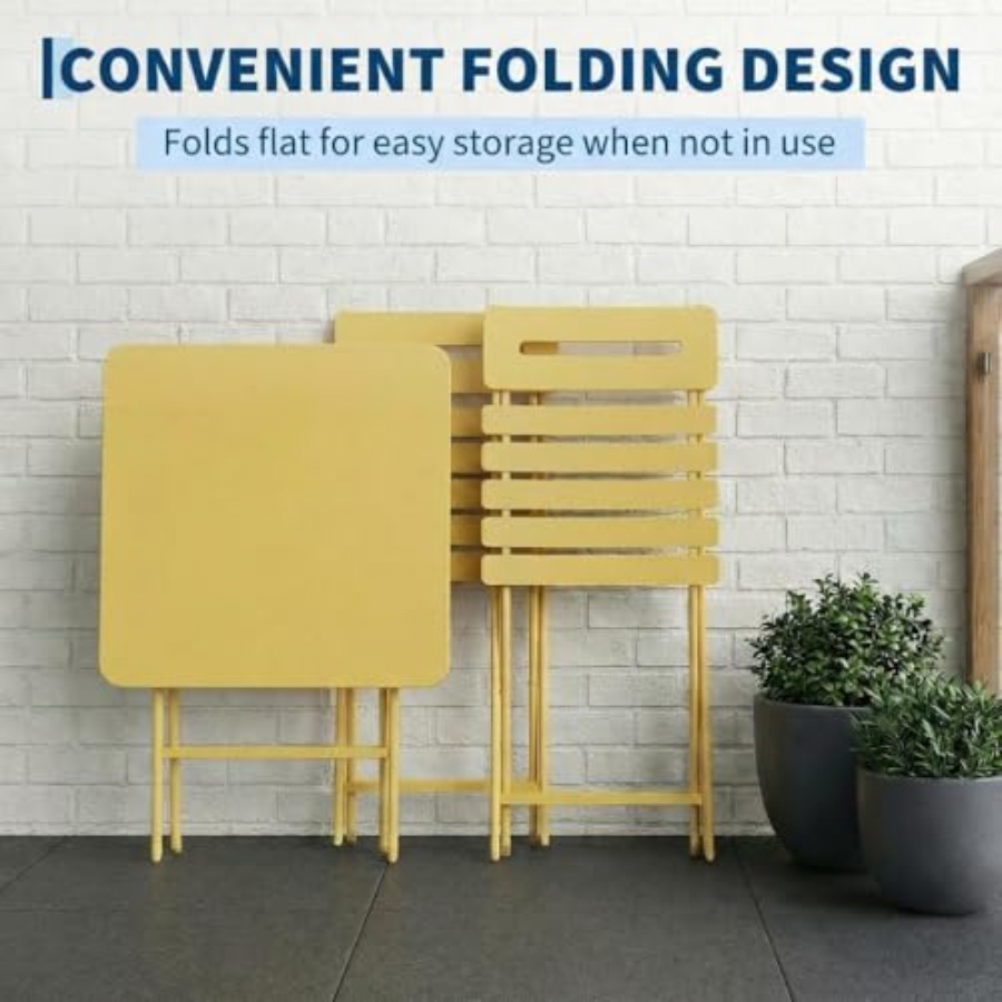 3-Piece Bistro Set for Patio G - Outdoor Furniture Yellow recension och pris