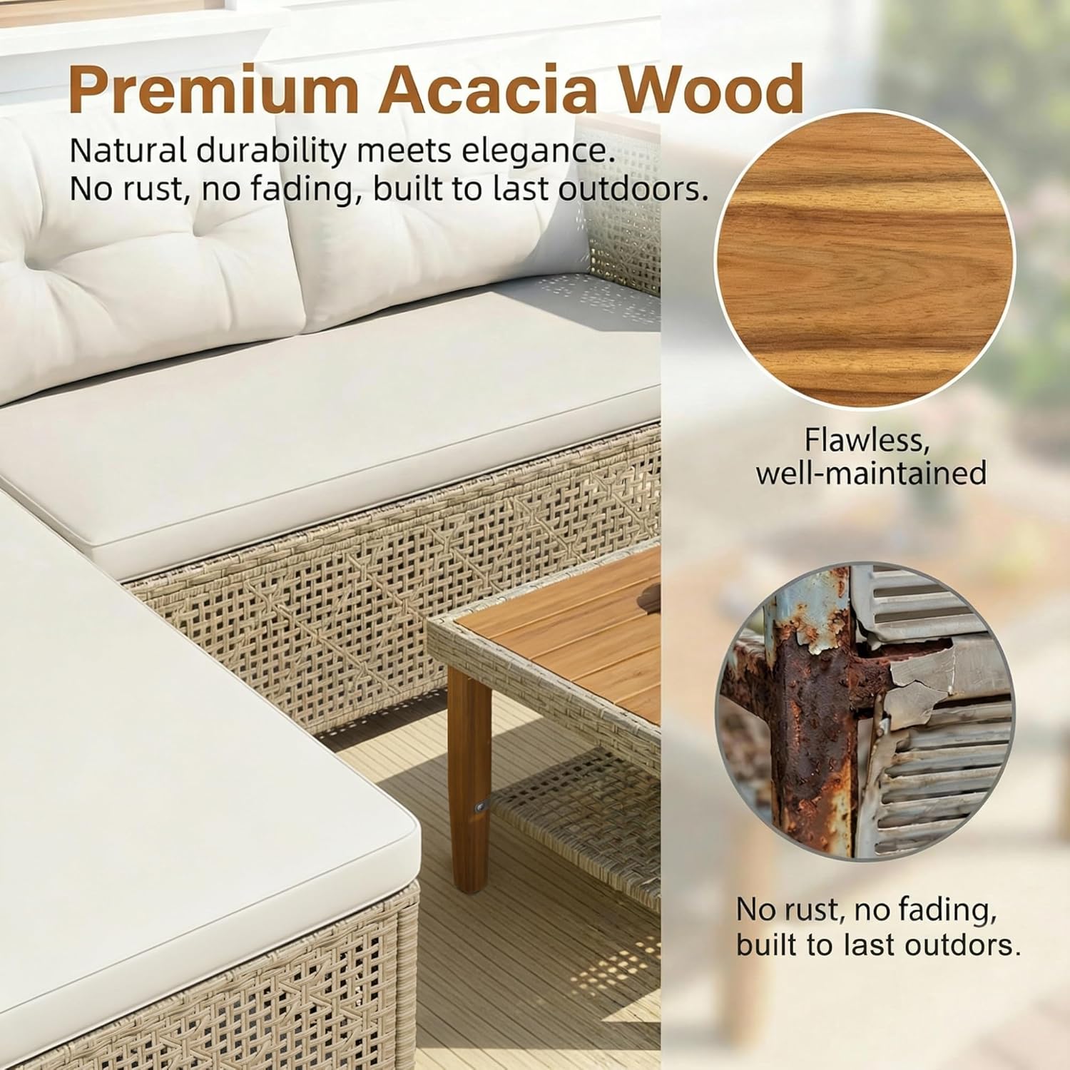 All-Weather Modular PE Wicker  - Outdoor Furniture L Shape recension och pris