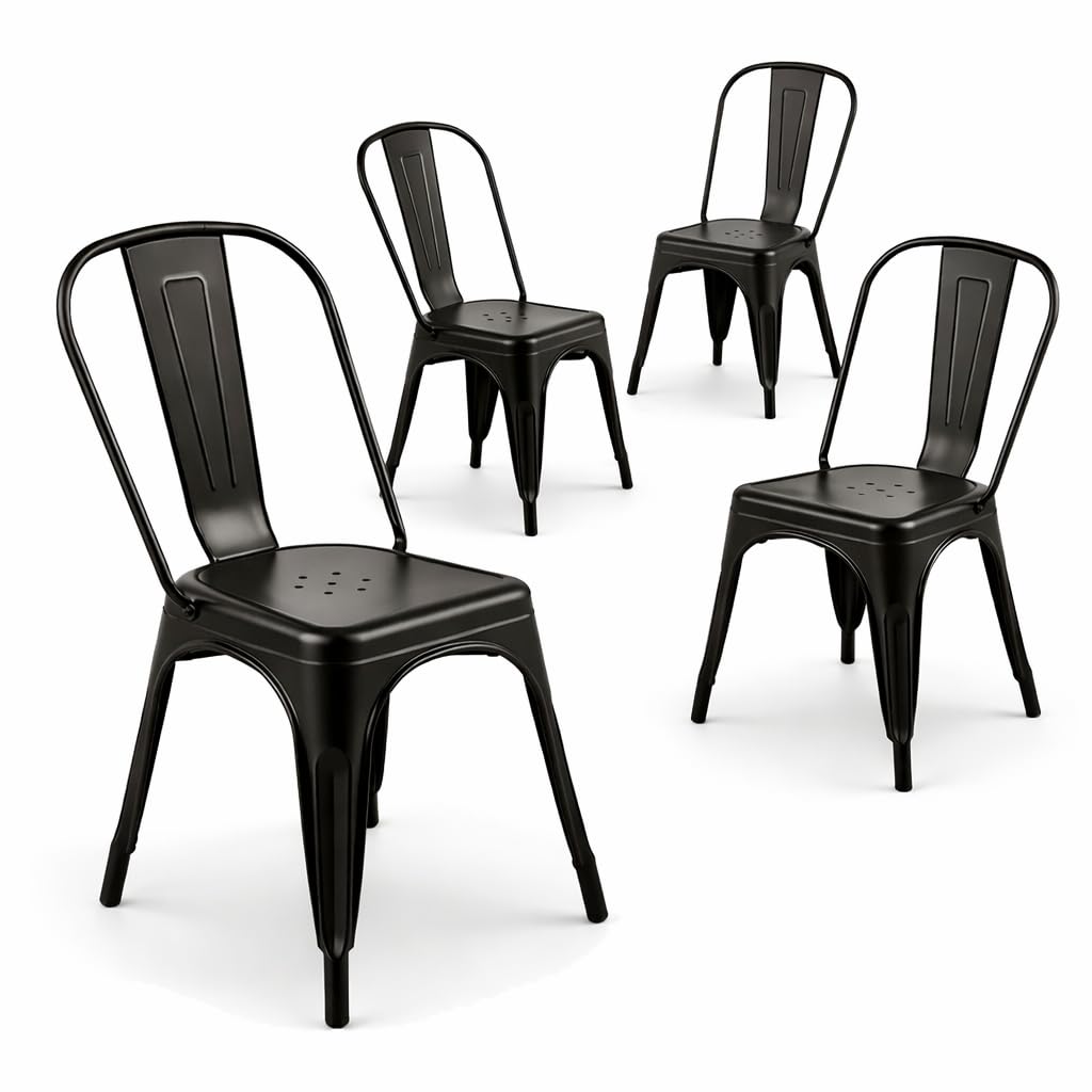 Matte Black Metal Dining Chair - Outdoor Furniture Kitchener recension och pris