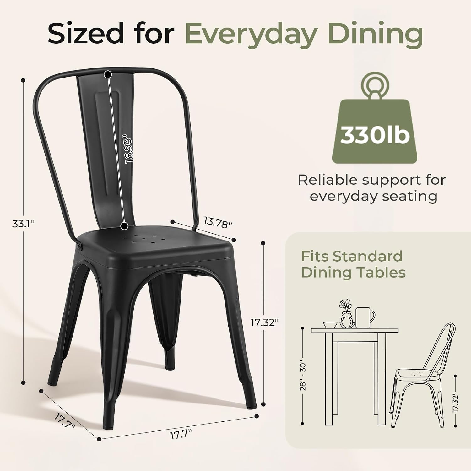 Matte Black Metal Dining Chair - Outdoor Furniture Kitchener recension och pris