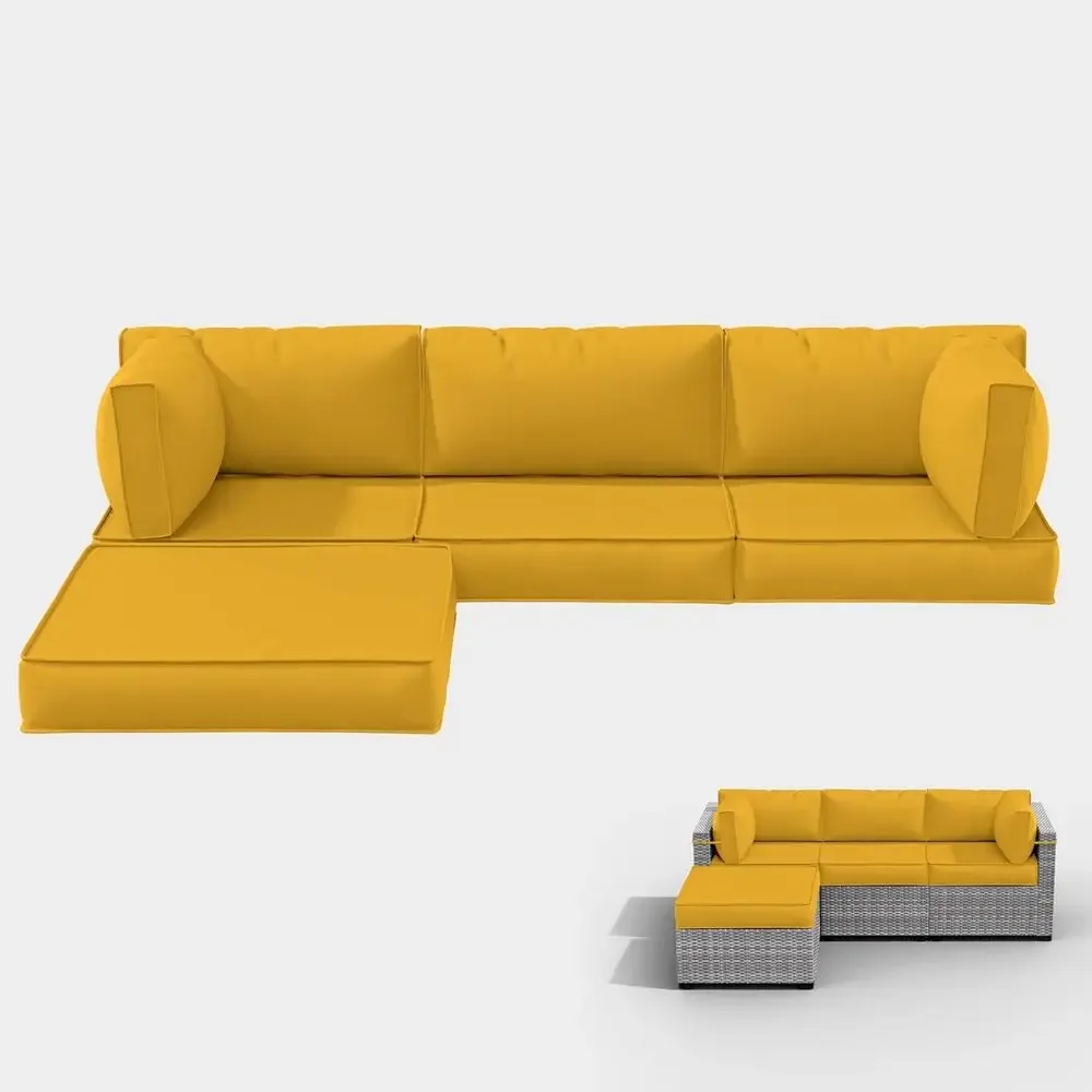 5-Pillow Outdoor Patio Furnitu - Outdoor Furniture Yellow recension och pris
