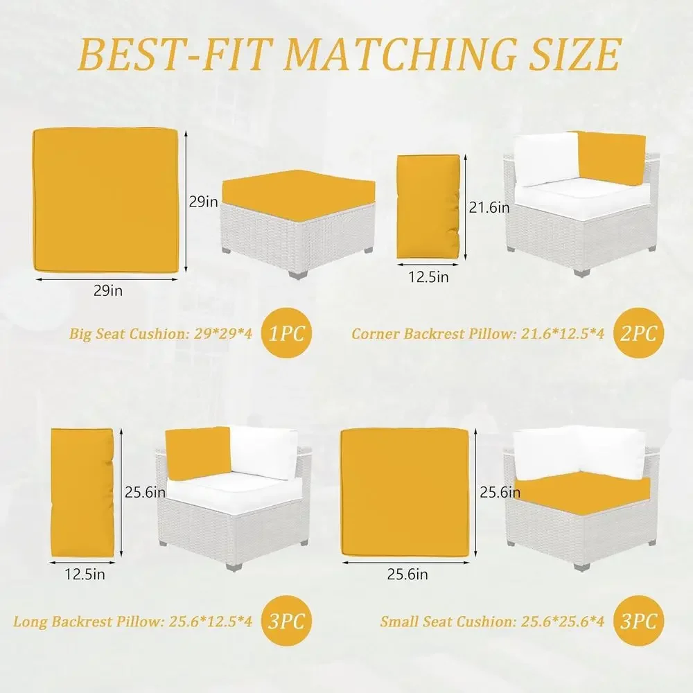 5-Pillow Outdoor Patio Furnitu - Outdoor Furniture Yellow recension och pris