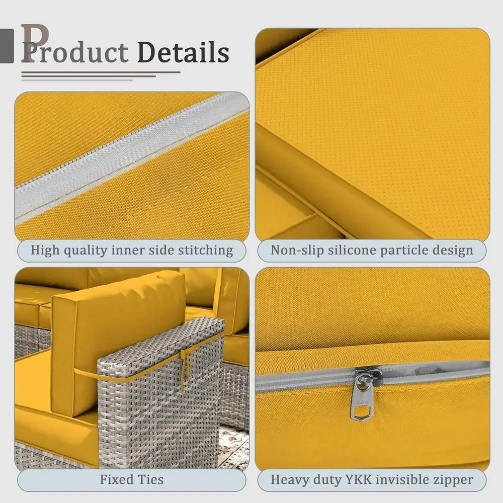 5-Pillow Outdoor Patio Furnitu - Outdoor Furniture Yellow recension och pris